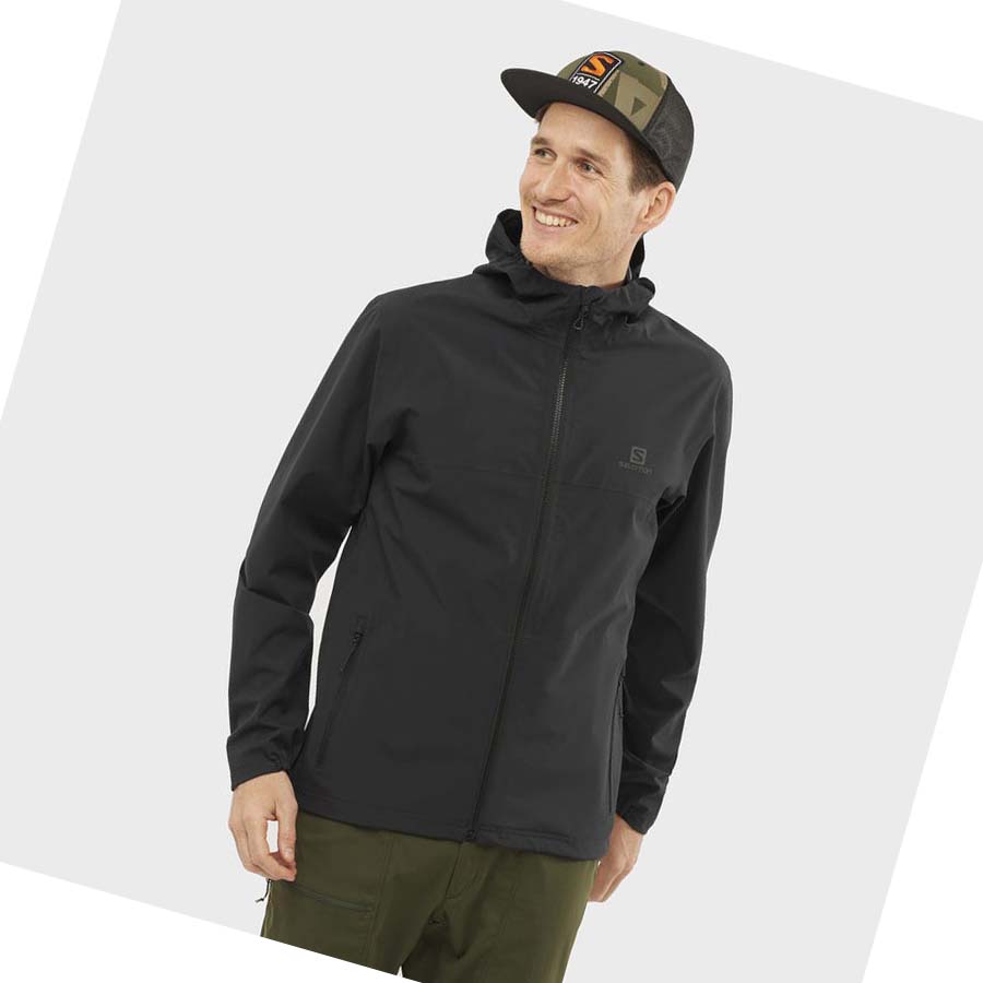 Chaquetas Salomon ESSENTIAL WATERPROOF 2.5L Hombre Negros | MX 3286OKI